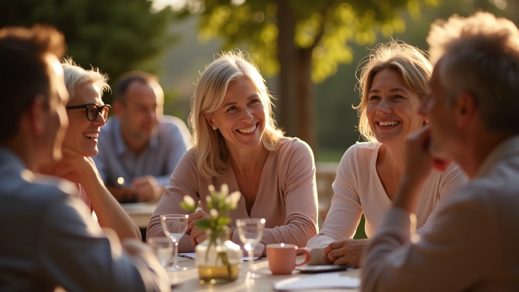 Group of adults in Portugal having meaningful conversation